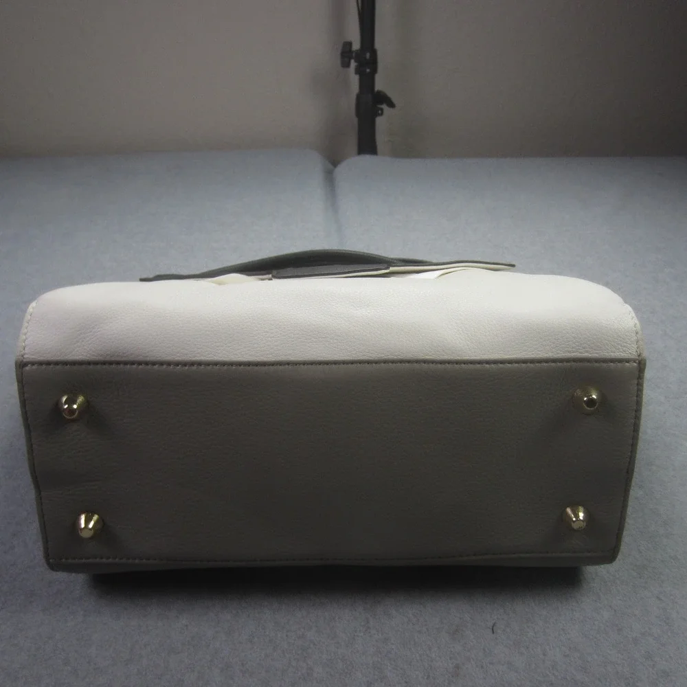 Vince Camuto Julia Satchel Handbag White Black Snake Leather Purse‎ NWT